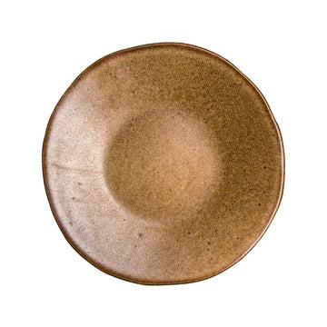 Brown Coupe Plate 6.3" dia. Q Authentic Stone by Studio Raw