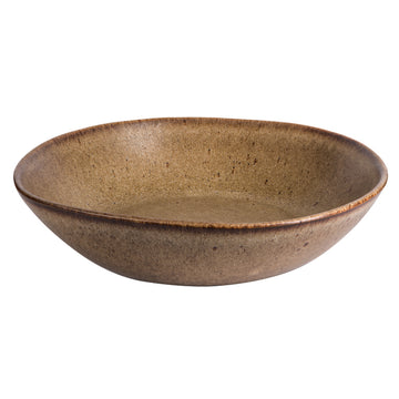 Brown Deep Coupe Plate 8.7" dia. x 2.0" Q Authentic Stone by Studio Raw
