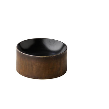 Black and Gold Tower Plate 6.3" dia. X 3.1" Premium by Studio Raw