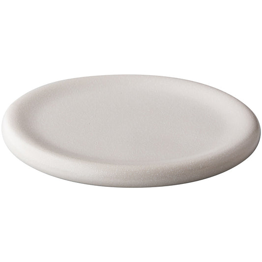 White Satin Stone Plate 9.6" dia. Premium by Studio Raw