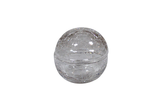 Transparent Crackled Glass Ball w/Lid 3.0" by Studio Raw