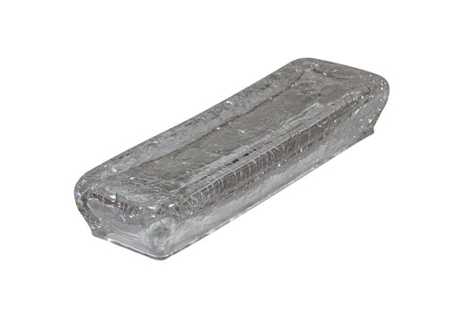 Transparent Crackled Glass Rectangular Plateau 8.3" x 2.5" by Studio Raw