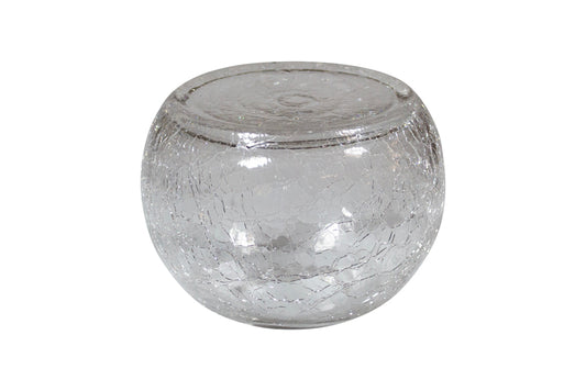 Transparent Crackled Glass Plateau 5.3" by Studio Raw