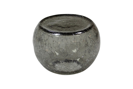 Smoke Crackled Glass Plateau 5.3" by Studio Raw