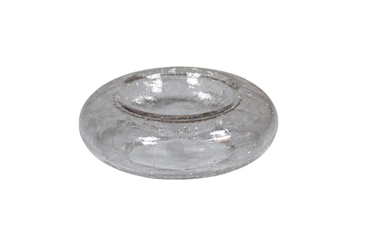 Transparent Crackled Glass Bowl 6.7" by Studio Raw