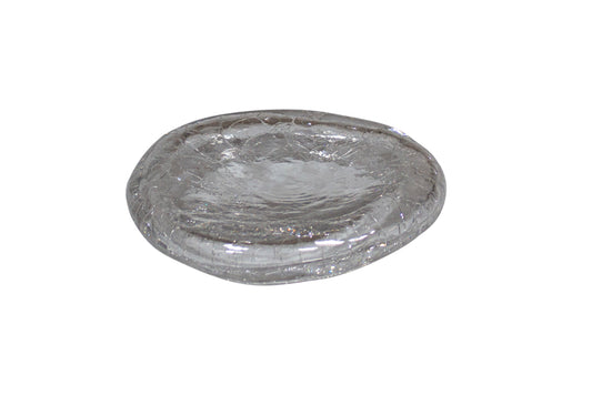 Transparent Crackled Glass Plate 6.2" by Studio Raw