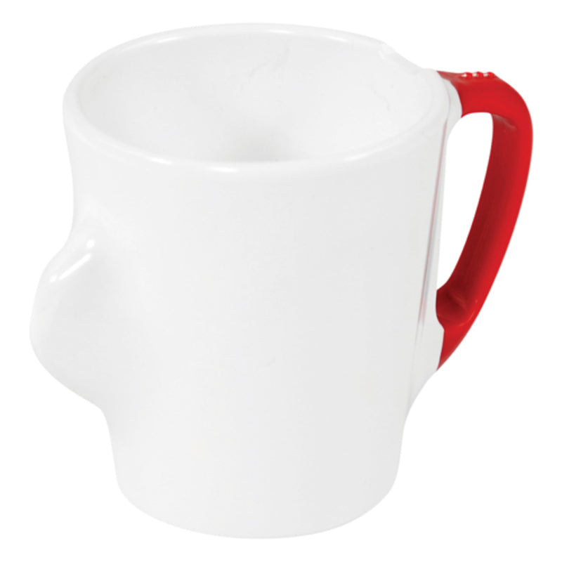 White Mug with Red Handle 10.6 oz Omni by Dalebrook