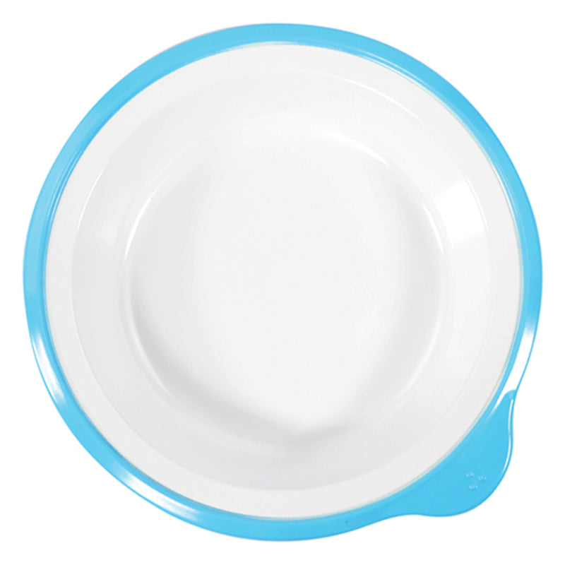 White Small Deep Plate with Blue Rim 7.1