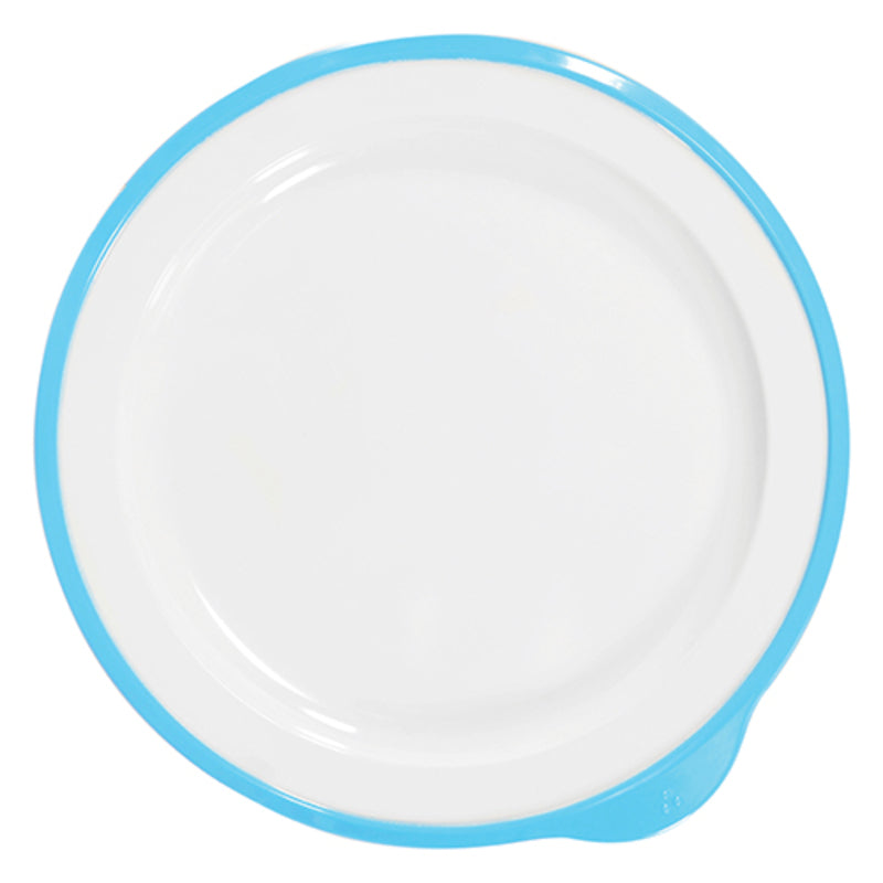 White Large Low Plate with Blue Rim 9.5