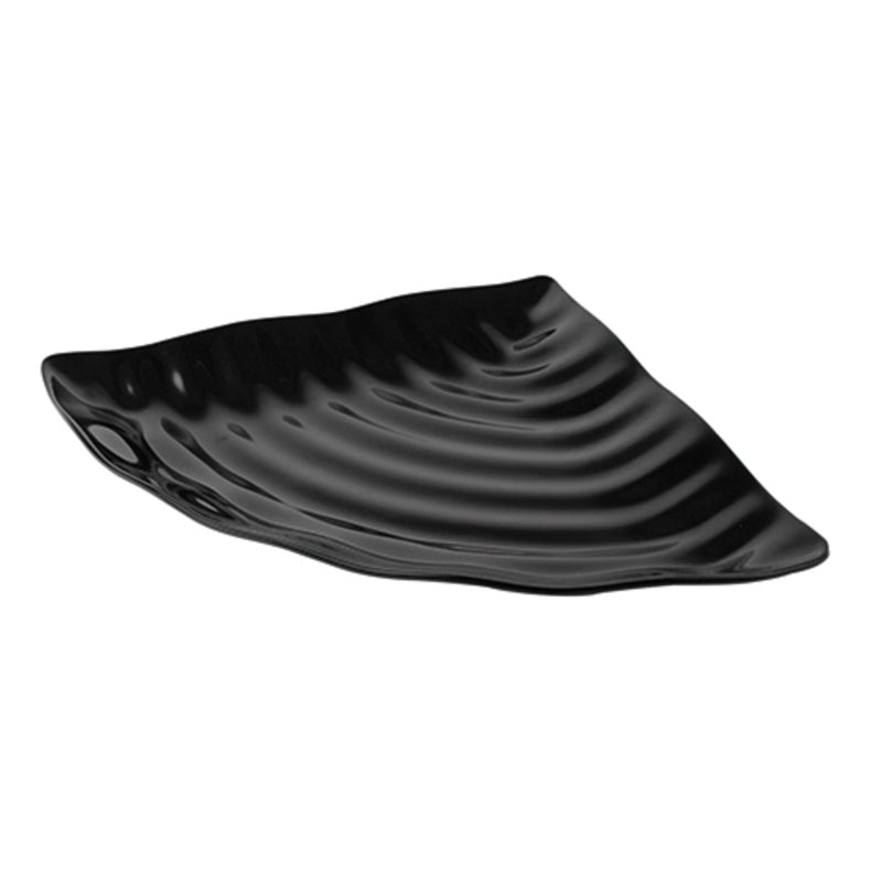 Black Curved Wavy Platter 10.6