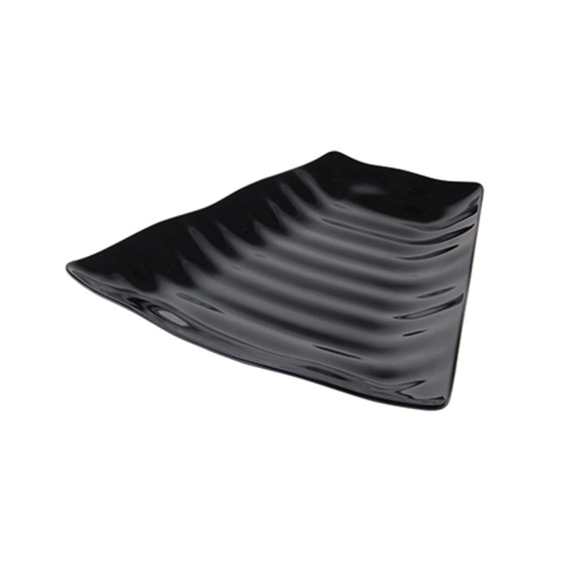 Black Melamine Curved Wavy Platter withSF 10.6