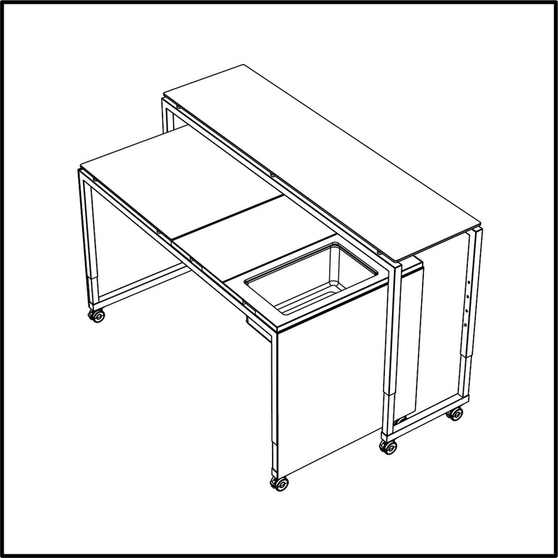 Mobile Bar with Ice Well Stage_81 70.8" x 39.3" x 43.1" Stage by Venta