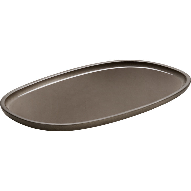 Taupe Oval Platter 11.8