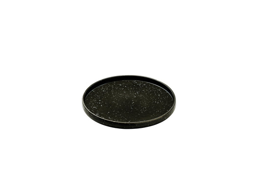 Spotted Dark Flat Round Bowl 10.6" dia. Nara by Playground